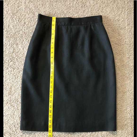 Vintage Barry Bricken Mark Shale Skirt 10 Linen Wool Pencil - Picture 3 of 11